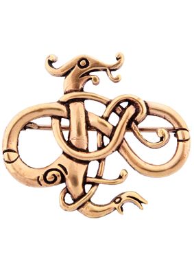 Wikinger Brosche, Drache, aus Bronze