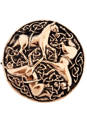 Keltische Bronzefibel Drei Pferde