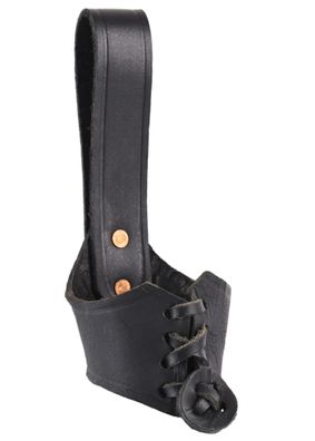 Gürtelhalter aus Leder für 0,2l und 0,3l Trinkhörner, schwarz