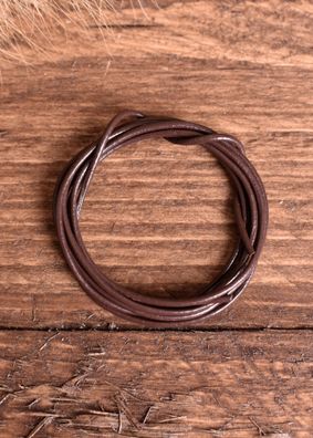 Lederband aus Ziegenleder, Rundriemen 1,5 mm, braun, 1 m