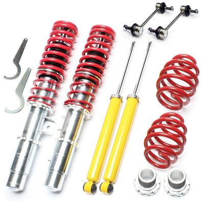 TA-TECHNIX HIGH-QUALITY Gewindefahrwerk KIT + 2 Koppelstangen - FÜR BMW 3ER E46