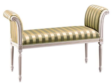 Casa Padrino Luxus Barock Sitzbank Weiß / Grün / Gold 115 x 47 x H. 75 cm - Barockmö