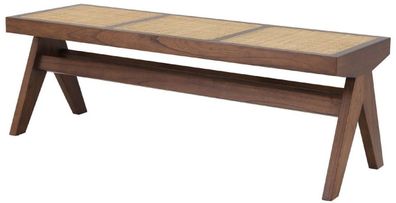 Casa Padrino Luxus Sitzbank Braun / Naturfarben 136 x 46 x H. 47 cm - Massivholz Bank