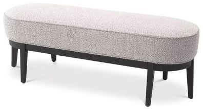 Casa Padrino Luxus Sitzbank Grau / Schwarz 132 x 45 x H. 47 cm