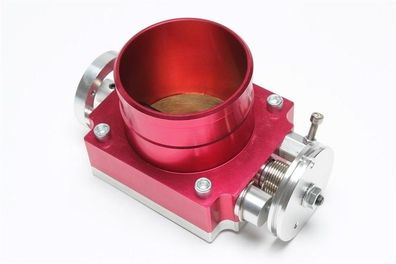 Aluminium Drosselklappe 80MM ROT MIT Adapterplatte ZUM Schrauben / SCHWEIßEN