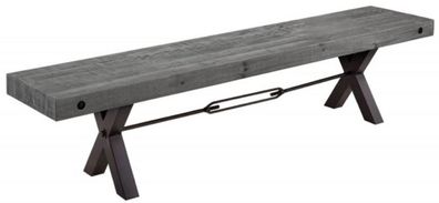 Casa Padrino Industrial Design Sitzbank Grau / Schwarz 200 x 40 x H. 45 cm - Massivho