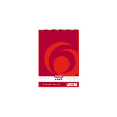 Herlitz Spiralnotizblock A5 50 Blatt kariert