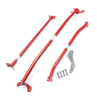 TA Technix STAHL-DOMSTREBEN SATZ ROT VA+HA FÜR VW POLO IV 6N OHNE GTI/16V/DIESEL