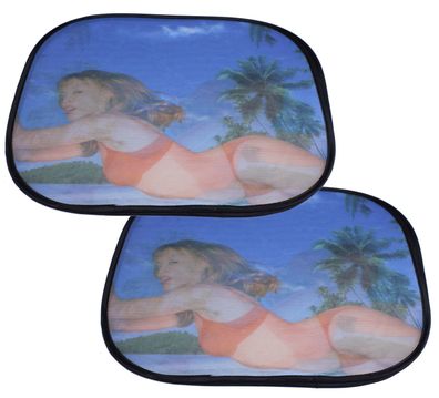 Auto Sonnenschutz 2er Set 44×36cm Sonnenblende Universal Seitenscheibe Saugnapf
