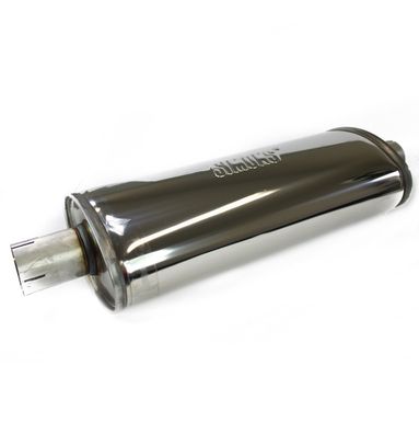 SIMONS Universal Edelstahl Schalldämpfer TOPF Auspuff LEISE "BIG" 51MM Hochglanz