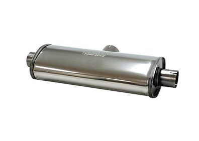 SIMONS Universal Edelstahl Schalldämpfer TOPF Auspuff LEISE - "DUPLEX" 76MM 63MM