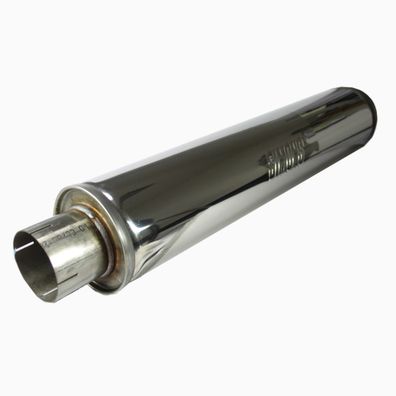 SIMONS Universal Edelstahl Schalldämpfer TOPF Auspuff LEISE - "TURBEX" 76MM