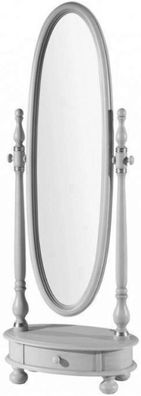 Casa Padrino Luxus Barock Standspiegel Hellgrau / Silber 62 x 37 x H. 169 cm - Ovaler