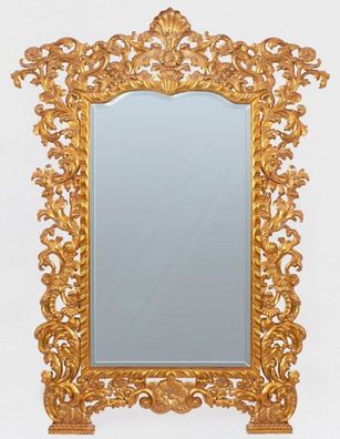 Casa Padrino Luxus Barock Standspiegel Gold - Prunkvoller Massivholz Spiegel im Baroc