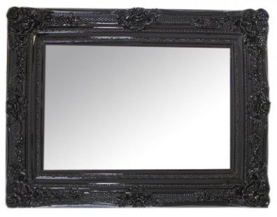Casa Padrino Barock Wandspiegel Schwarz Höhe 130 cm, Breite 96 cm - Edel & Prunkvoll