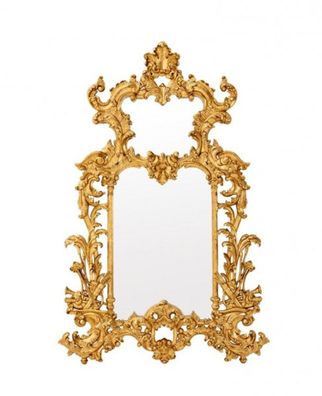Casa Padrino Luxus Designer Wandspiegel Gold Blatt 124 x H 190 cm - Edel & Prunkvoll