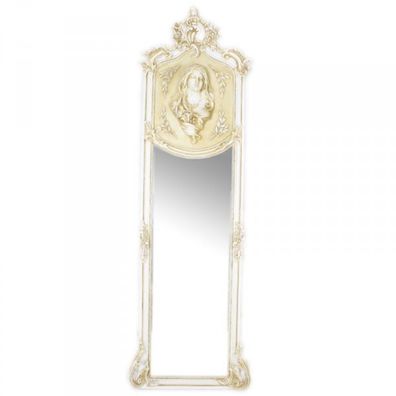 Casa Padrino Luxus Barock Wandspiegel Madonna Creme 175 x 55 cm - Massiv und Schwer