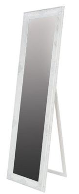 Casa Padrino Barock Standspiegel Weiß / Gold 50 x H. 180 cm - Handgefertigter Spiegel