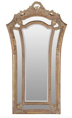 Casa Padrino Barock Wandspiegel Braun / Gold 115 x H. 207 cm - Barockstil Spiegel Ant
