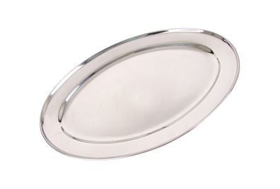 Edelstahl Servierplatte 45cm Buffetplatte Serviertablett Partyplatte Dekotablett