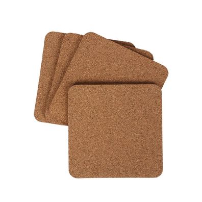 Kork-Untersetzer 4 Stück Glasuntersetzer Tassenuntersetzer Bierdeckel eckig 11cm