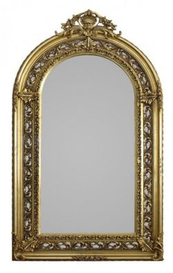 Casa Padrino Barock Spiegel Halbrund Gold 190 x 110 cm - Prunkvoll