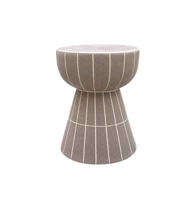 Hocker / Beistellhocker aus Keramik in hellem Malve