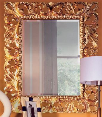 Casa Padrino Luxus Barock Spiegel Gold 87 x 6 x H. 107 cm - Edler Massivholz Wandspie