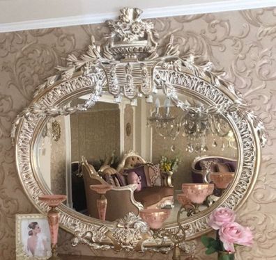 Casa Padrino Luxus Barock Spiegel Antik Gold - Prunkvoller handgefertigter Wandspiege