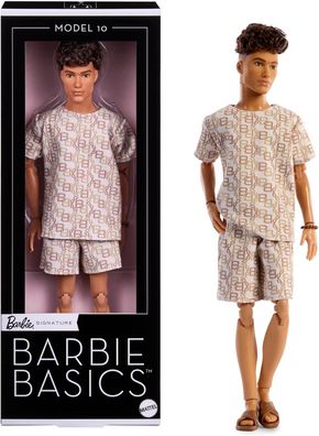 Mattel JJX29 - Barbie Signature Barbie Ken Slim Basics 10 Puppe Spielzeug