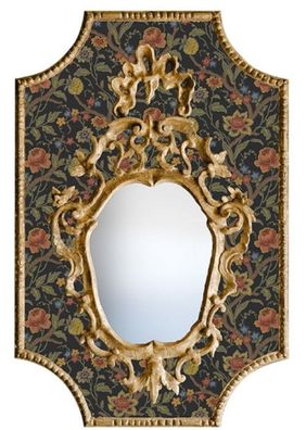 Casa Padrino Barock Spiegel Mehrfarbig / Schwarz / Antik Gold 65 x H. 99 cm - Barock