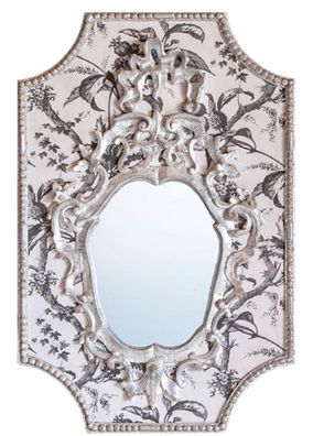 Casa Padrino Barock Spiegel Grau / Weiß / Antik Weiß 65 x H. 99 cm - Barock Wandspieg