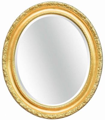 Casa Padrino Luxus Barock Spiegel Gold 64 x 6 x H. 84 cm - Ovaler Wandspiegel im Baro