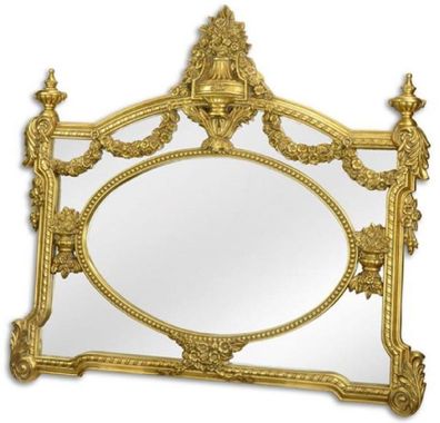 Casa Padrino Barock Spiegel Gold 131 x H. 116,5 cm - Garderoben Spiegel - Wohnzimmer