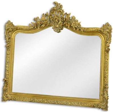 Casa Padrino Barock Spiegel Gold 111 x H. 103 cm - Garderoben Spiegel - Wohnzimmer Sp