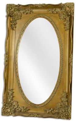 Casa Padrino Barock Spiegel Gold 94 x H. 154,5 cm - Prunkvoller ovaler Wandspiegel im