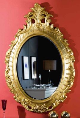 Casa Padrino Luxus Barock Spiegel Gold - Ovaler Wandspiegel im Barockstil - Barock Wo
