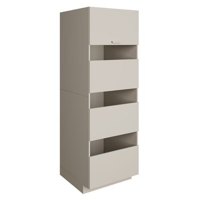 Selsey Holv - Badezimmer-Hochschrank stehend 68 cm, 4 Türen, Kaschmirgrau