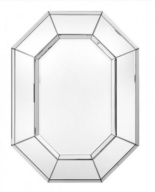 Casa Padrino Luxus Wand Spiegel Art Deco mit Spiegelrahmen 8 Eckig 80 x 106 cm - Wand