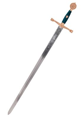 Schwert Excalibur, goldfarben mit Zierätzung