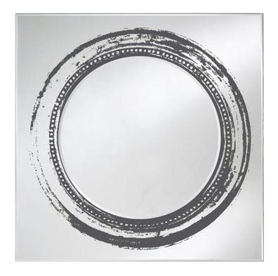 Casa Padrino Luxus Spiegel Schwarz 107 x H. 107 cm - Designer Wandspiegel