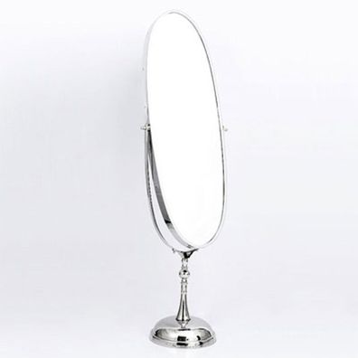 Casa Padrino Luxus Stand Schmink Spiegel vernickelt 47 - H.156 cm - Kosmetik Spiege
