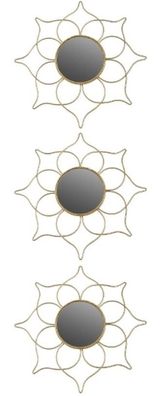Casa Padrino Designer Spiegel Set Gold Ø 25 cm - Wandspiegel 3er Set