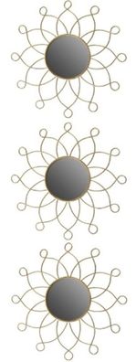 Casa Padrino Designer Metall Spiegel Set Gold Ø 25 cm - Wandspiegel 3er Set