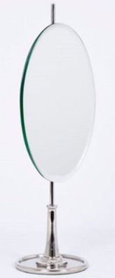 Casa Padrino Luxus Schminkspiegel Silber H. 56 cm - Ovaler Aluminium Schminktisch Spi