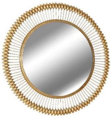 Casa Padrino Designer Spiegel Gold Ø 90 cm - Moderner mit Goldfolie pulverbeschichtet