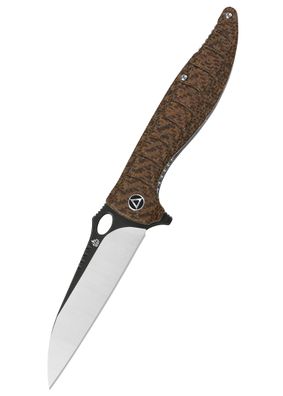 Taschenmesser Locust, schwarze satinierte Klinge, brauner Micarta Griff