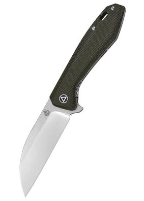 Taschenmesser Pelican, stonewashed Klinge, grüner Micarta Griff