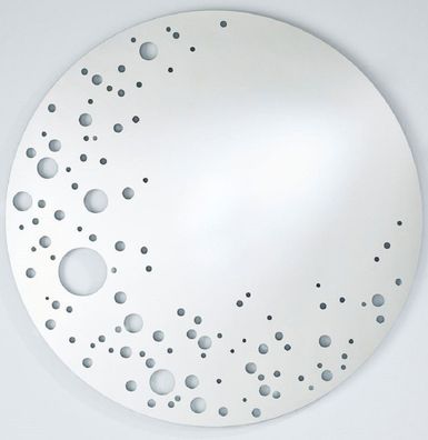 Casa Padrino Luxus Wandspiegel in Mond Optik Ø 125 cm - Runder Wohnzimmer Spiegel - L