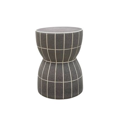 Hocker / Beistellhocker aus Keramik in Grau